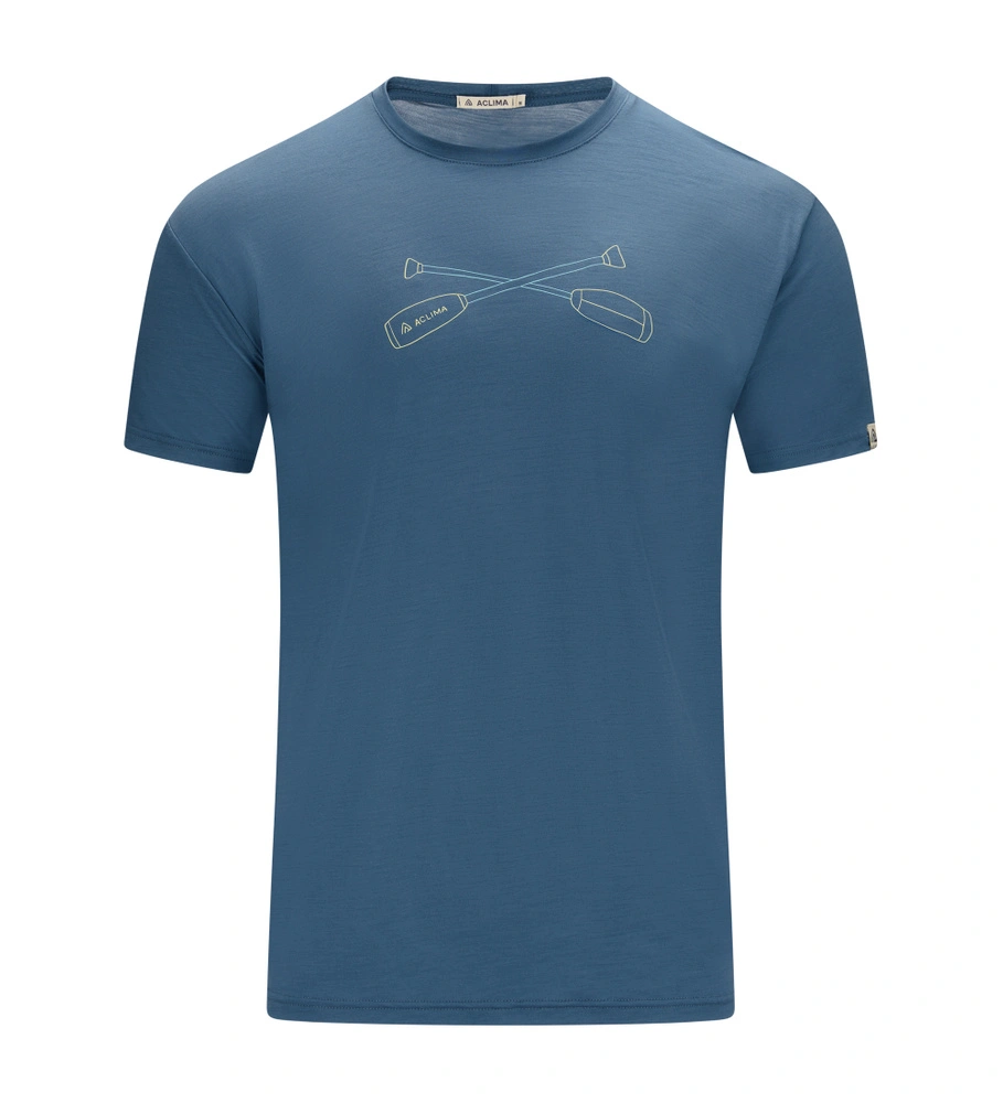 Aclima LightWool 140 Classic Tee Oars T-Shirt M Blue Fusion S