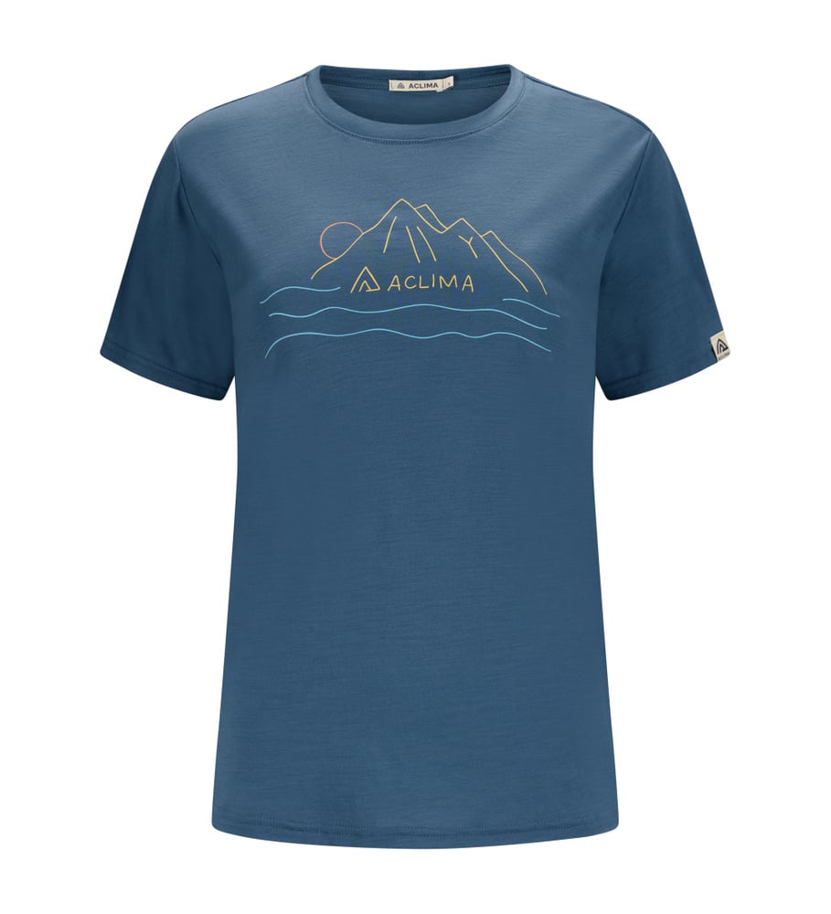 Aclima Womens LightWool 140 Tee Sunset (Blå (BLUE FUSION) X-small)
