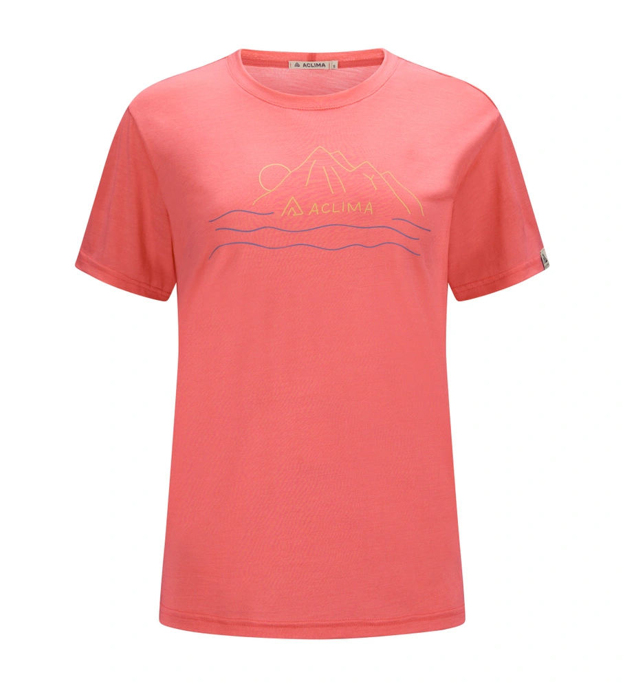 Aclima Womens LightWool 140 Tee Sunset (Lyserød (SUN KISSED CORAL) X-small)