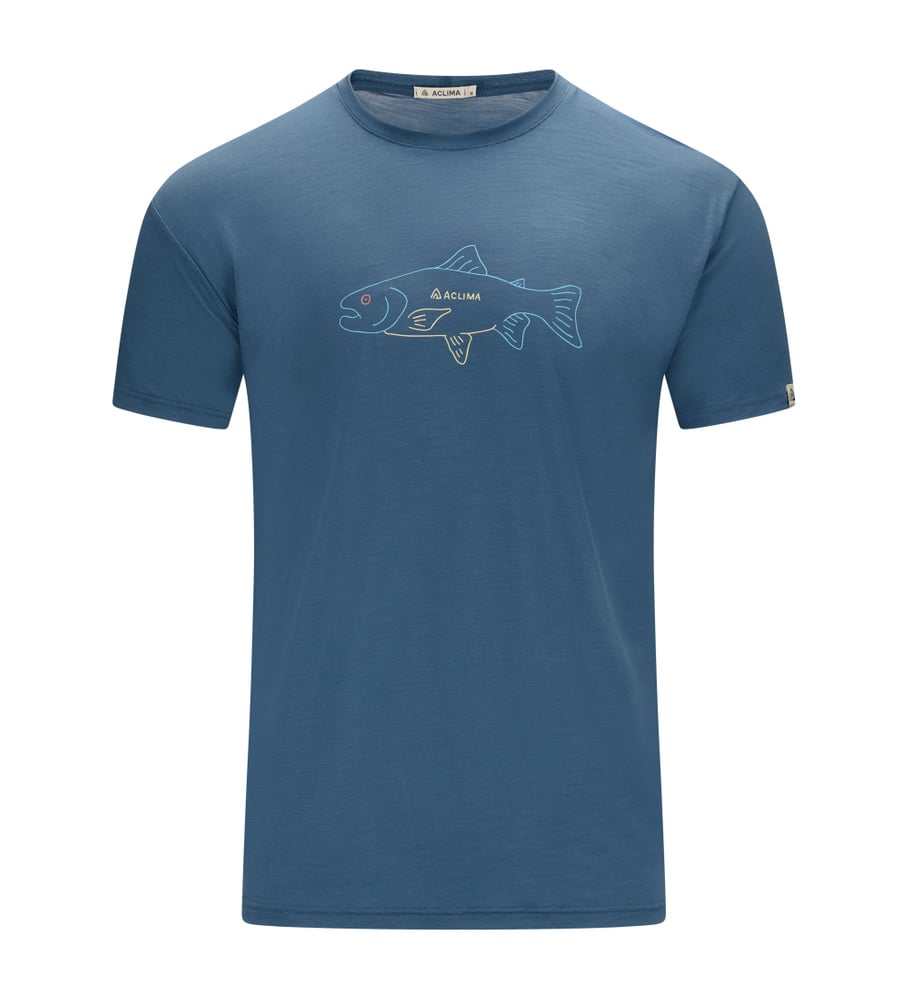 Aclima Mens LightWool 140 Tee Salmon (Blå (BLUE FUSION) X-large)
