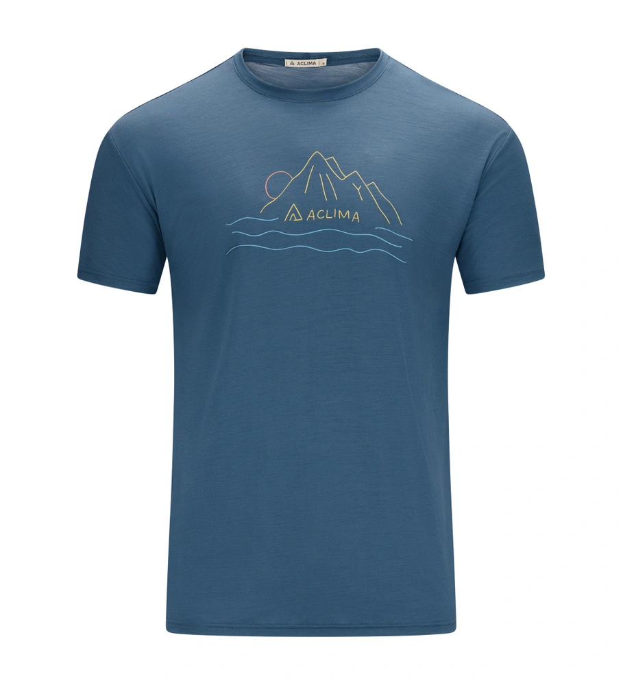 Aclima LightWool 140 Classic Tee Sunset T-Shirt M Blue Fusion S