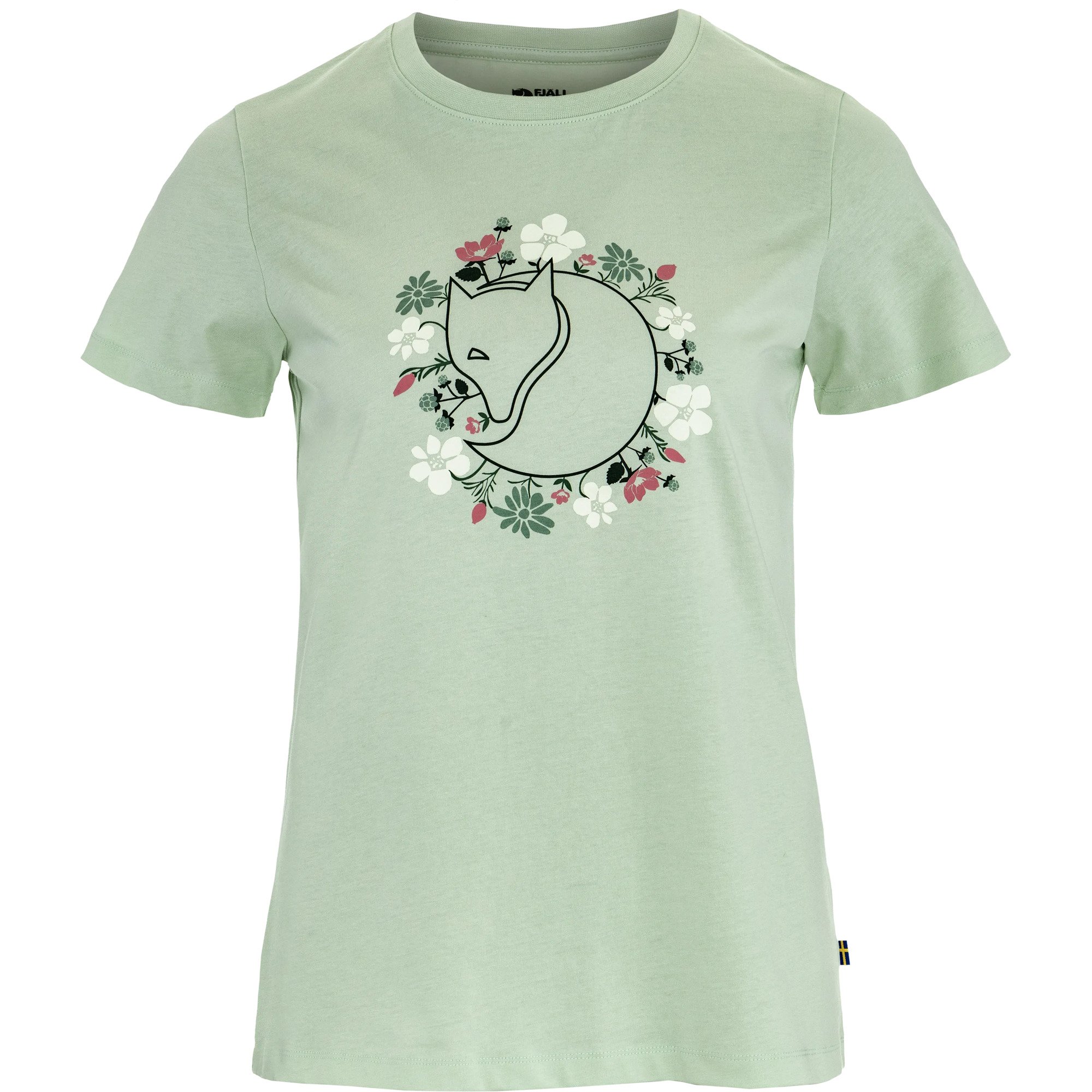 Fjällräven Womens Fjällblomster Fox T-shirt (Grøn (SOFT JADE/637) Small)