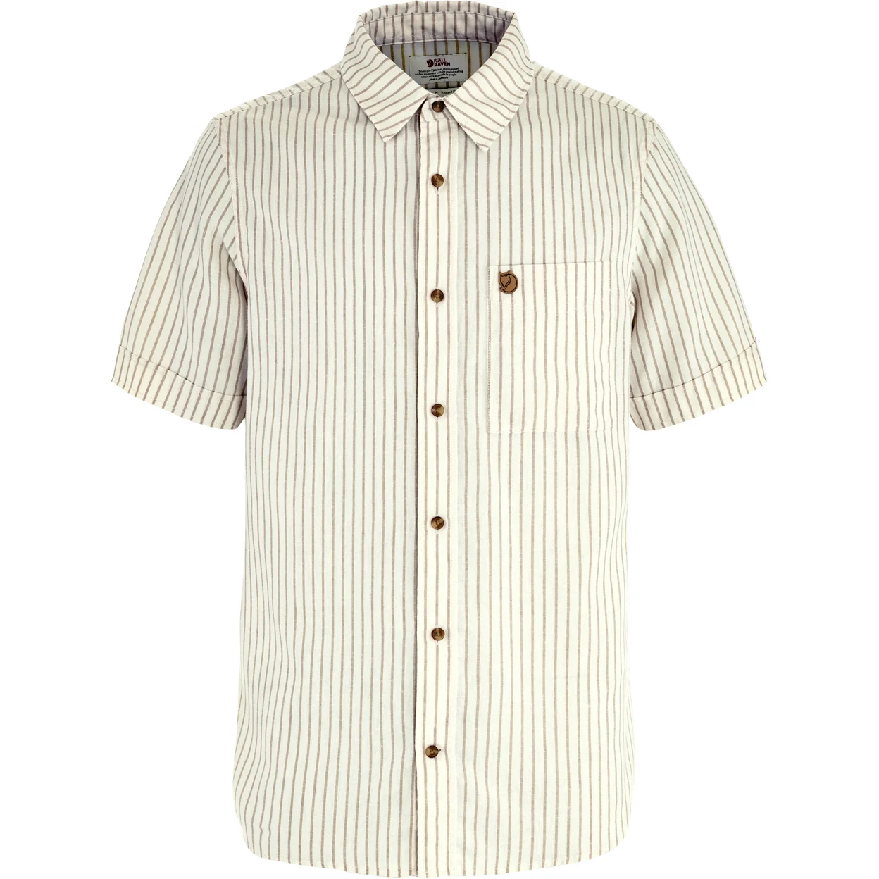 Fjällräven Mens Övik Travel Shirt S/S (Hvid (CHALK WHITE-SAND STONE/113-195) Small)
