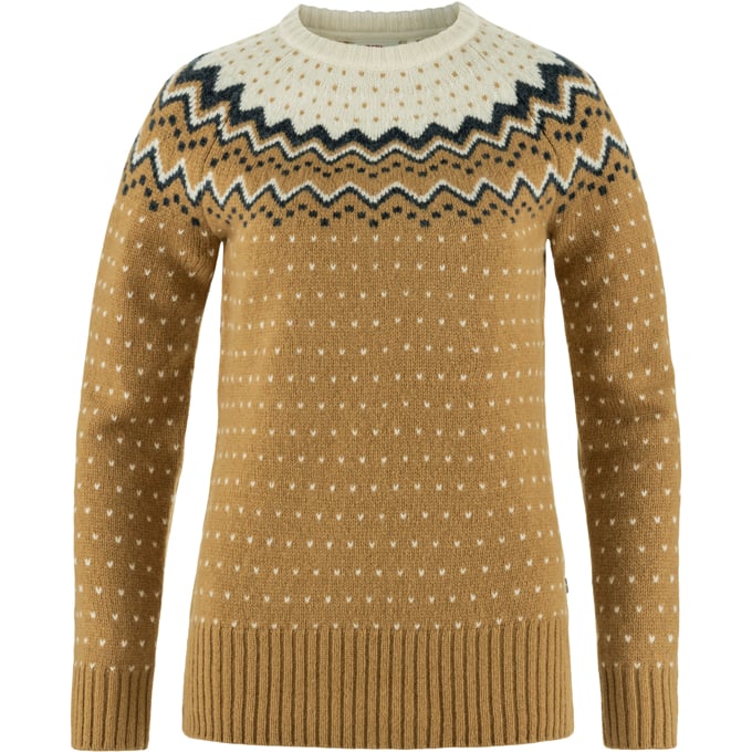 Fjällräven Ãvik Knit Dame Sweater Buckwheat Brown - Chalk White L