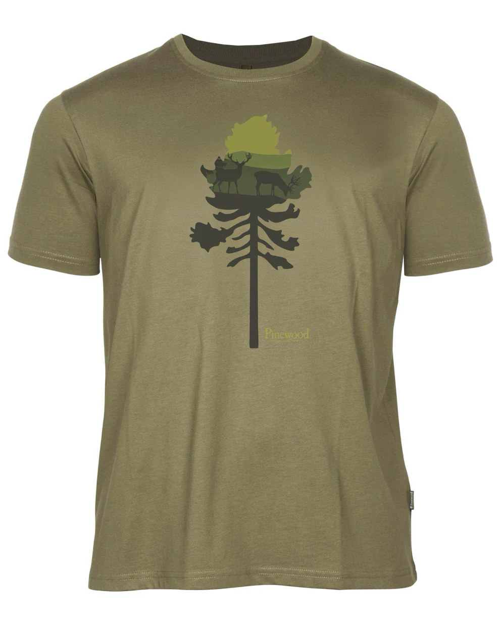 Pinewood Recycled T-Shirt M Olive Mel Pine Tree L