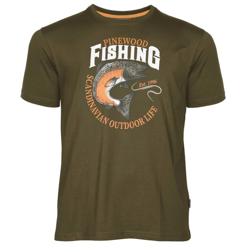 Se Pinewood Fish T-Shirt Green hos Outdoor i Centrum
