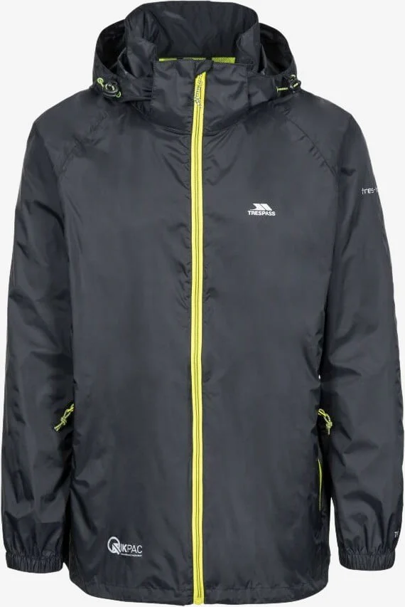 Trespass Qikpac Regnjakke Black Yellow Xxxl