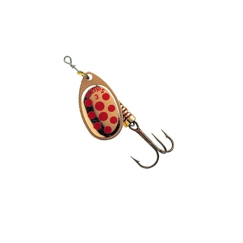 Mepps Aglia Decoree Spinner Copper Red Dots Str 1