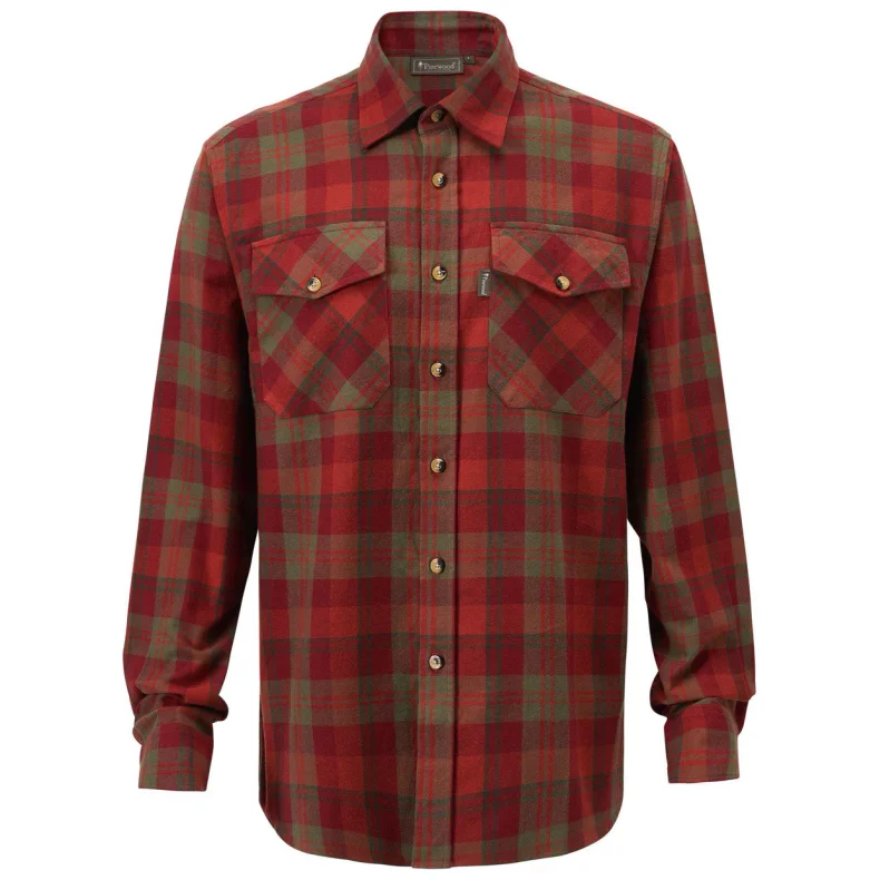 Pinewood Hrjedalen Skjorte M Terracotta/Green XXXL