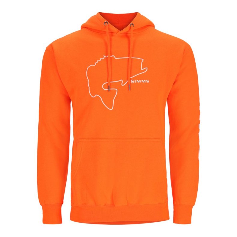 Simms Bass Outline Hoody Neon Orange