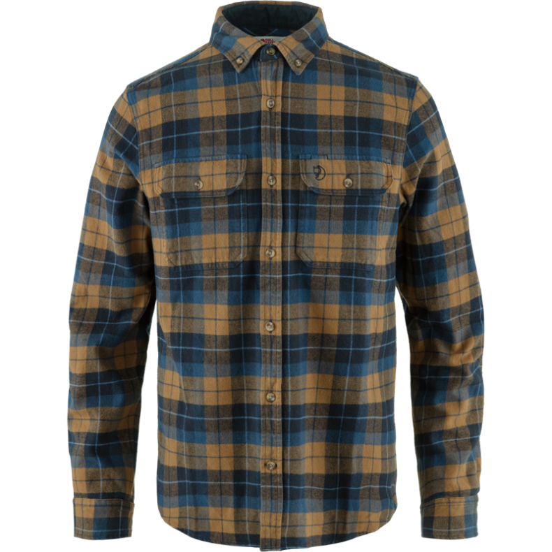Fjllrven Singi Heavy Flannel Dark Navy - Buckwheat Brown XL